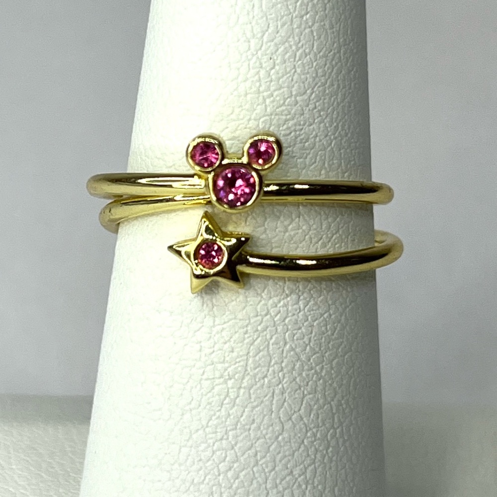 Disney Birthstone Ring - Star and Mickey Mouse Gold NWOT